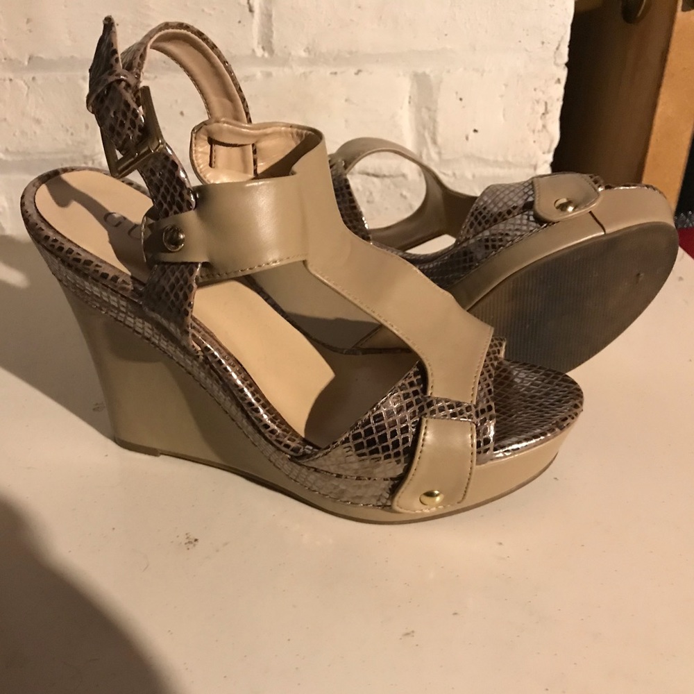 Guess wedge sandals, size 6